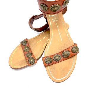 Boho Cognac Leather Sandals